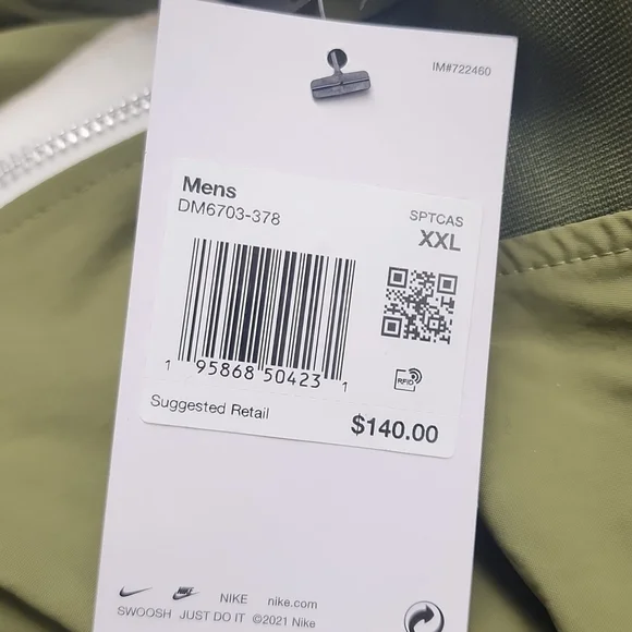 Nike Sportswear Unlined Men's Bomber Jacket Green Size 2x